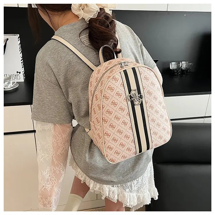 Luxury large capacity outdoor travel handbag, modern trendy women's backpack, classic design zipper shoulder bag