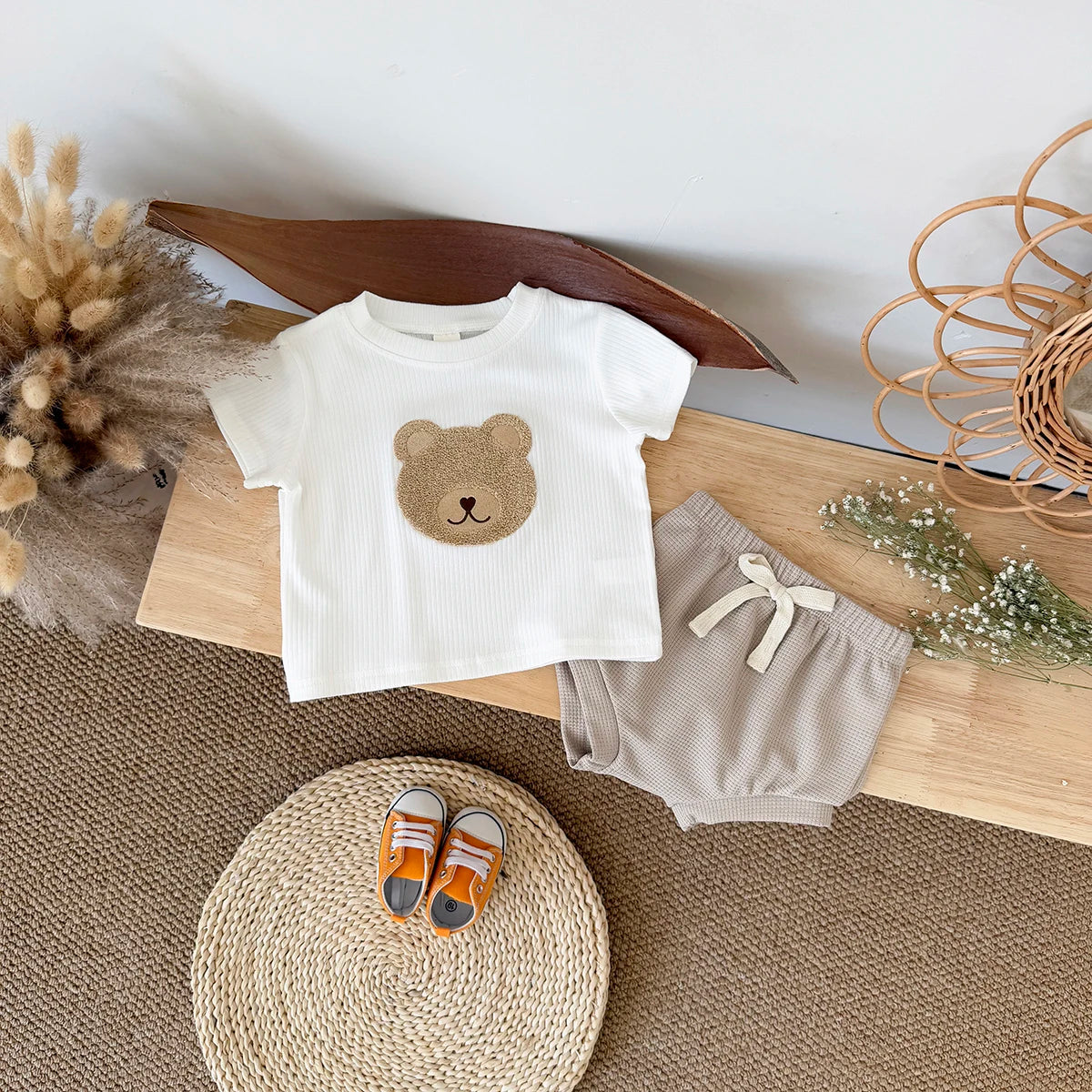 2Pcs/Set Baby Clothes Set Cute Children Tracksuit Summer Clothing Cartoon Fashion Baby Boys Short Sleeved Suit T-shirt + Shorts