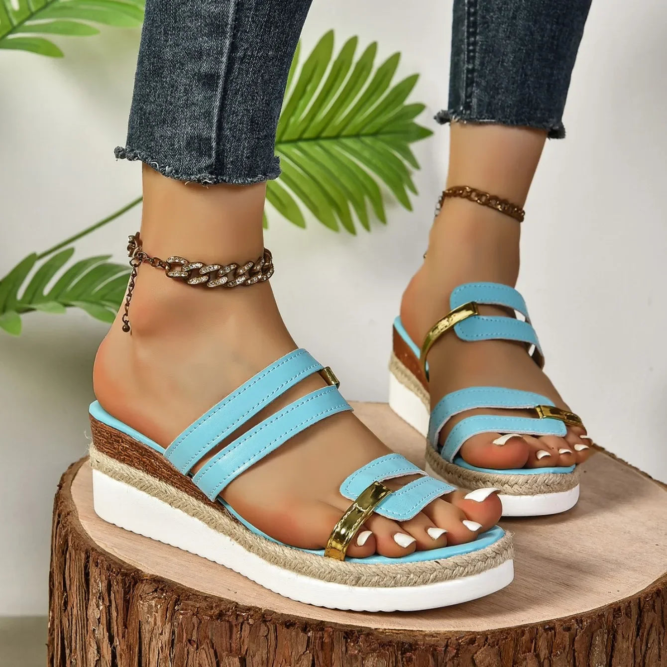 Women Wedge Slippers 2024 New Summer Platform Sandals Outdoor Beach Casual Shoes for Women Durable Luxury Slides Women