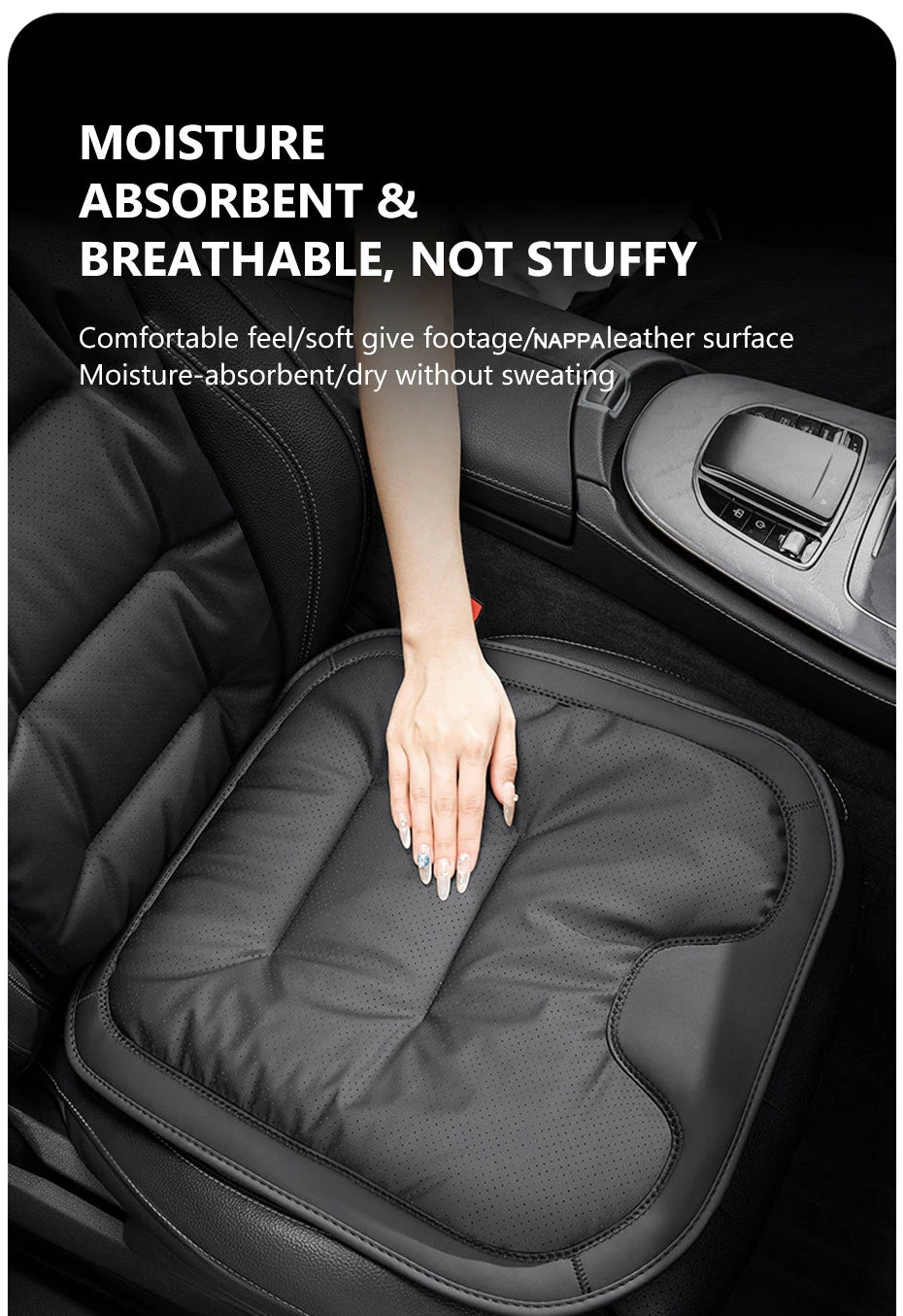 SEAMETAL Nappa Leather Car Seat Cover Universal Winter Seat Cover Soft Breathable Seat Cushion With Waist Pad Comfortable Mats