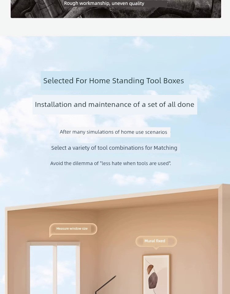 Deli Home Daily For Home Wire Cutter Hammer Lithium Electric Drill Emergency Repair Multifunctional Suit Tool H1001