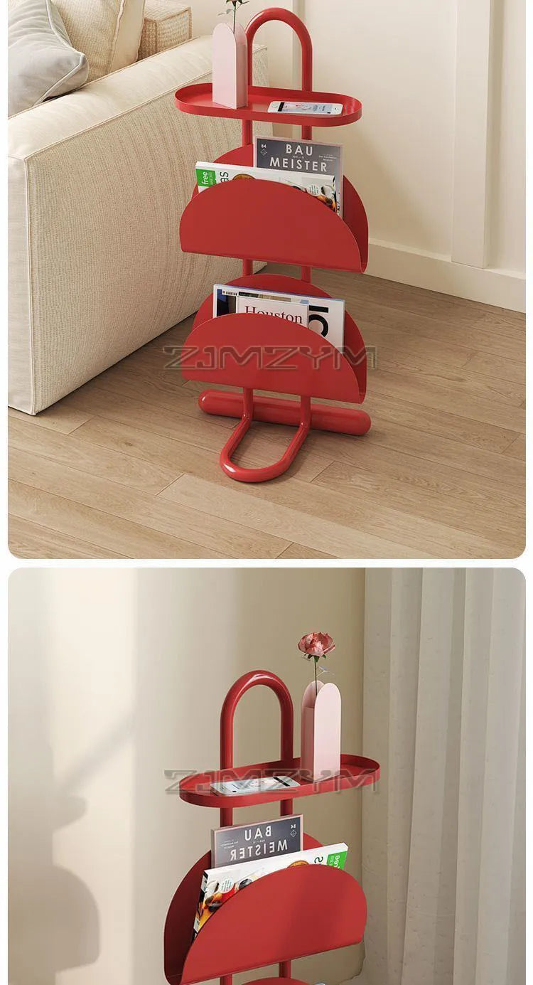 3-Tier Save Space Side Table Removable Sofa Side Cabine Living Room Balcony Coffee Table Magazine Bookcase Bedroom Bedside Shelf