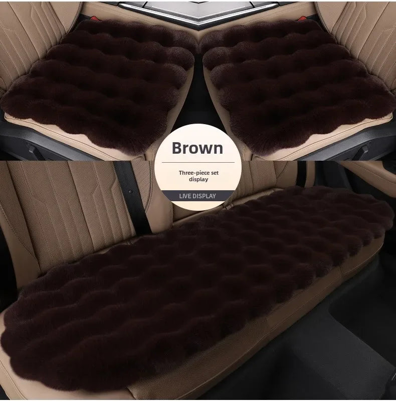 Universal Winter Car Seat Cushion Imitation Rabbit Fur Car Seat Cover Thick Plush Soft and Warm  Plush Car Seat Cushion