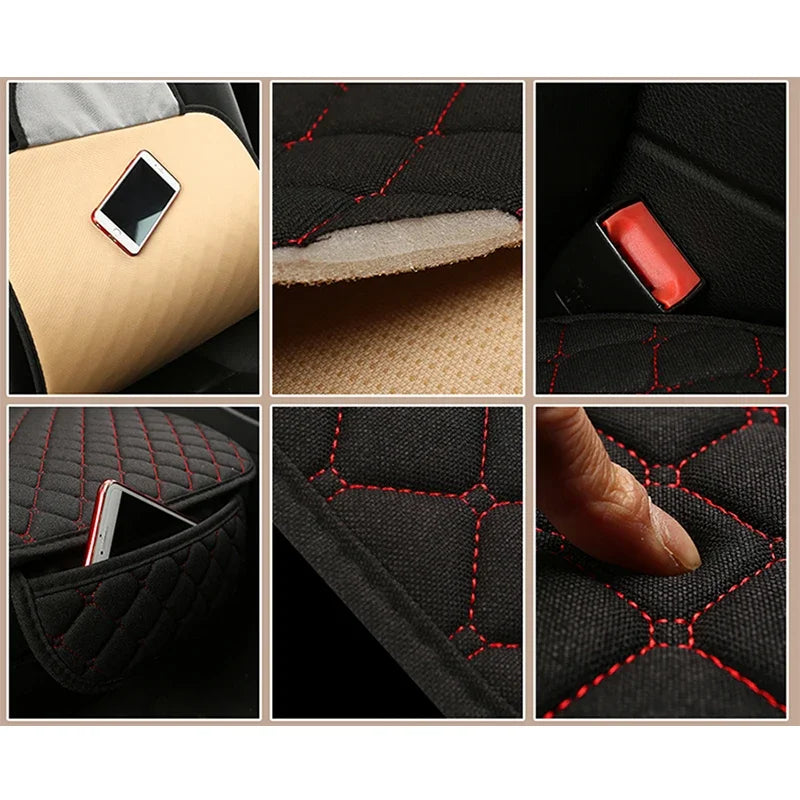 Linen Car Seat Cover Seat Universal Cushion for FORD Fiesta Fusion Mondeo Taurus Mustang Territory Kuga F-150 CAR Accessories
