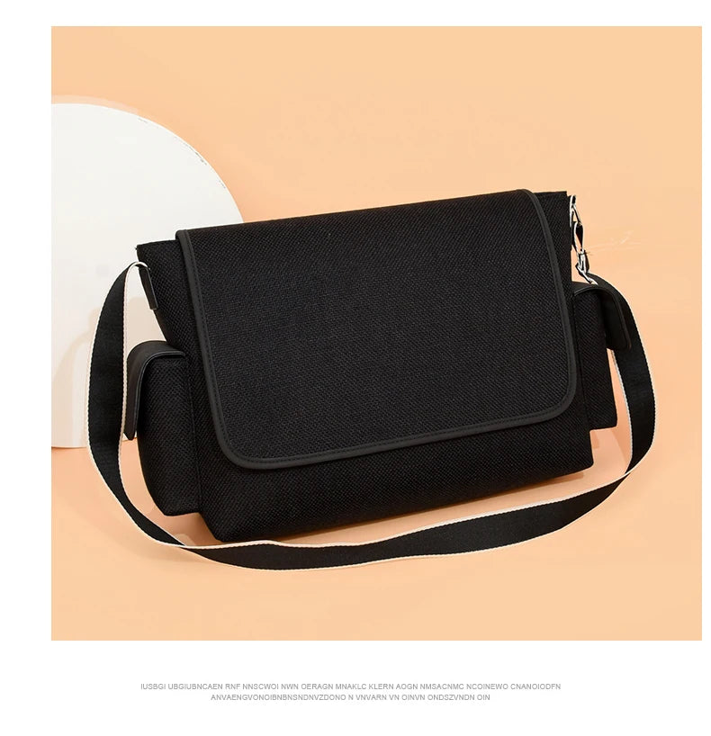 New Women's Large Capacity Canvas Shoulder Bag Casual Tote Handbag Trendy Messenger Bag for Everyday Use