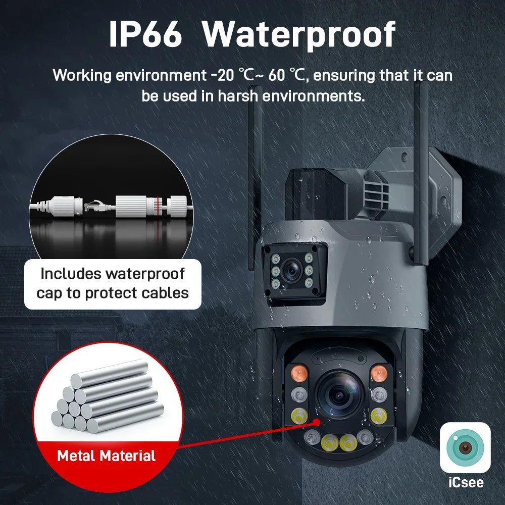 Securexpert 8MP 50X Zoom PTZ Camera WiFi Dual Lens 4K 20X Outdoor Surveillance 120m Ultra Long IR Vision ONVIF Security Camera