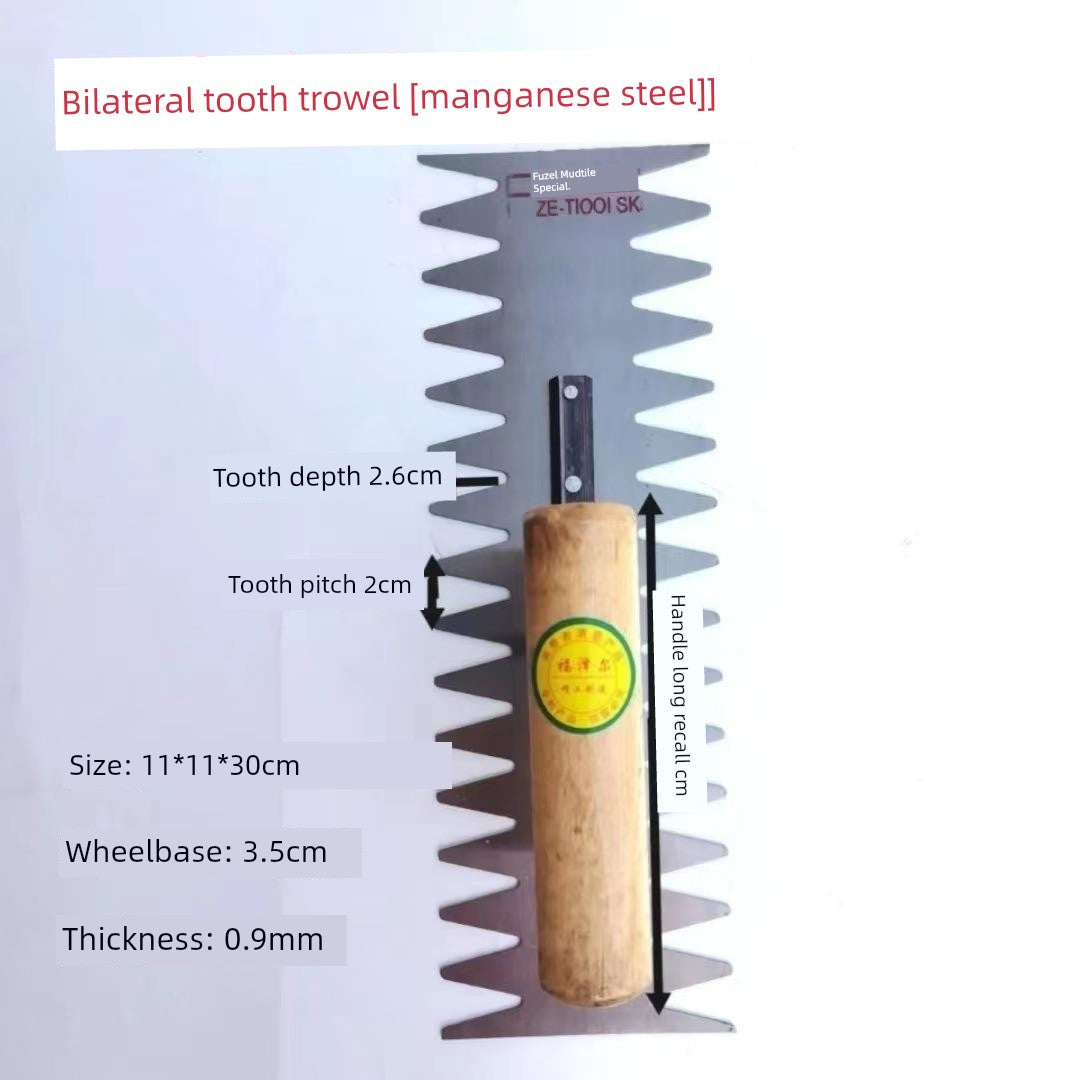 Tile Serrated Spatula Square Tooth Toothed Plastering Knife Paving Tile Plastering Knife Flat Gray Batch Ash Spoon Masonry Tool