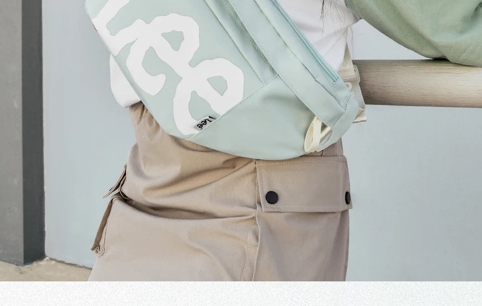LEE Unisex Independent IPad Pocket Crossbody Bag Male Women Waterproof Sport Single Shoulder Extra Large Waist Bag Fanny Pack