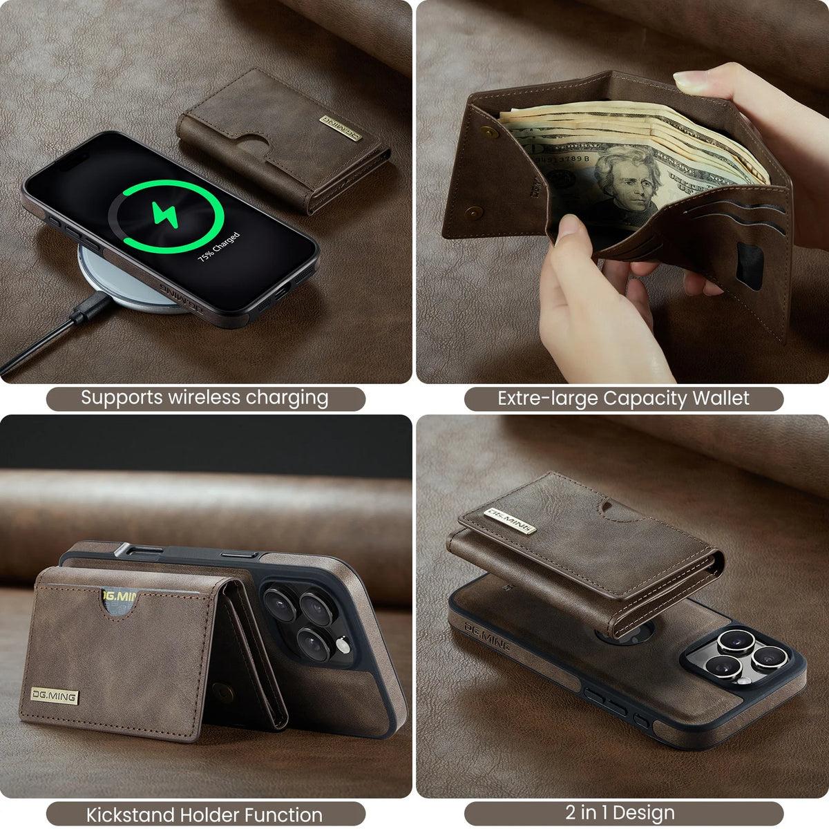 Magnetic Leather Wallet Card Phone Case For iPhone 17E 17 Air 16E 16 Pro Max 15 Plus 14 13 12 11 Flip Wireless Charging Cover