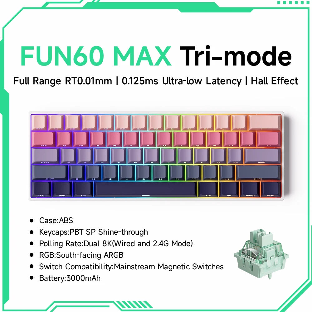 Akko MonsGeek FUN68 FUN60 PRO&MAX  HE Magnetic Keyboard 60% 65%Gaming Keyboards Rapid Trigger 8K Custom Keyboard Gamer Esports