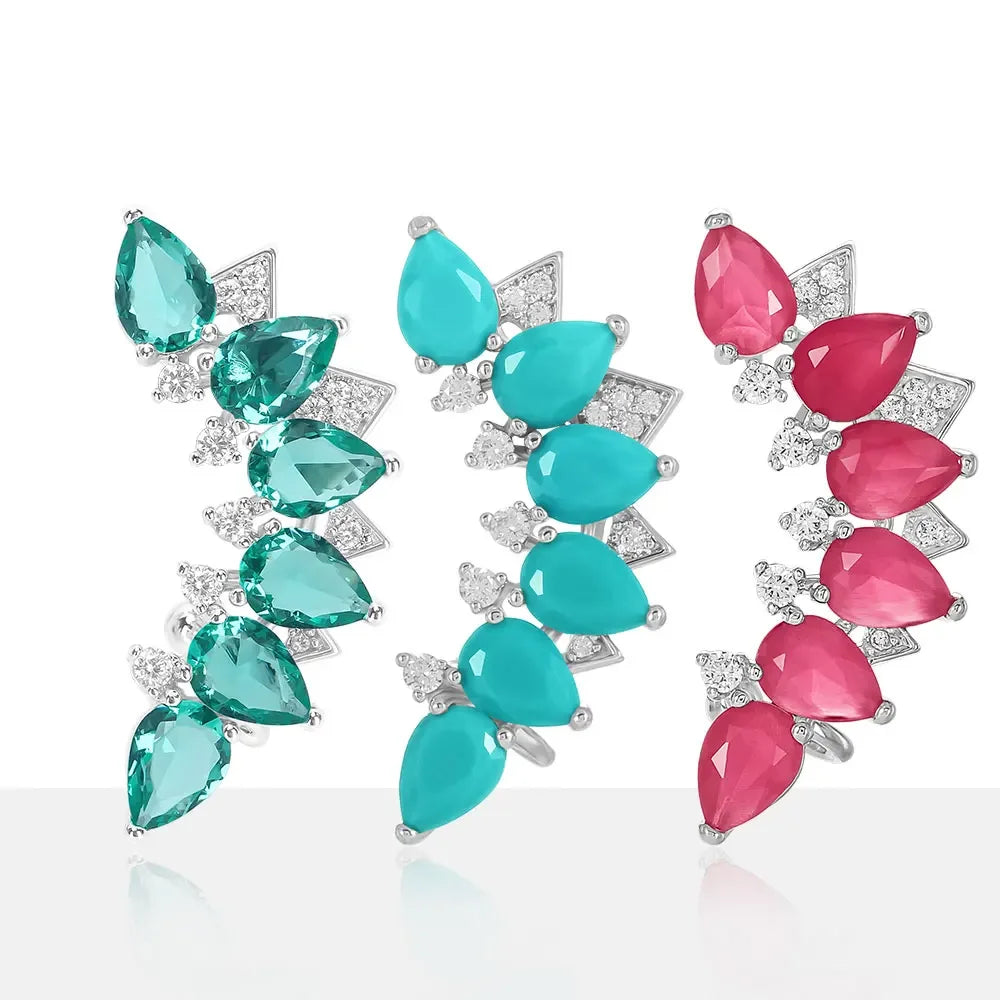 KOSE Retro Ethnic Crystal Earrings Breastplate Cartilage Ladies Earrings Fashion Jewelry Party Daily Clothing Accessories