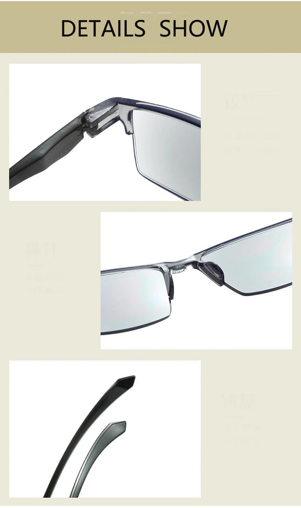 Intelligent Zoom Frameless Reading Glasses Fashion Presbyopia Glasses Hyperopia Glasses Unisex Anti-reflective Computer Eyeglass