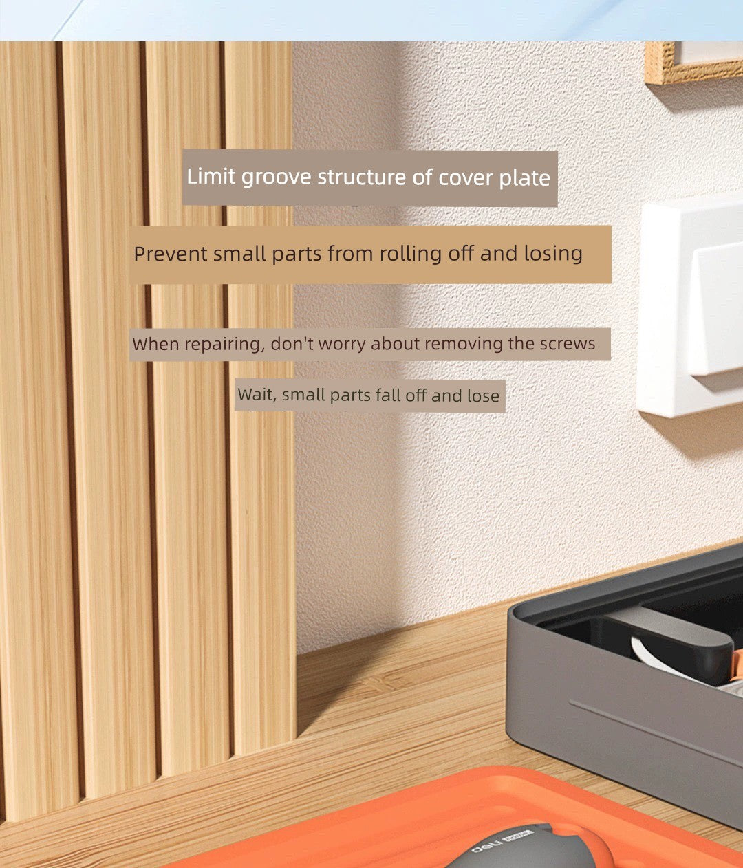 Deli Home Daily For Home Wire Cutter Hammer Lithium Electric Drill Emergency Repair Multifunctional Suit Tool H1001