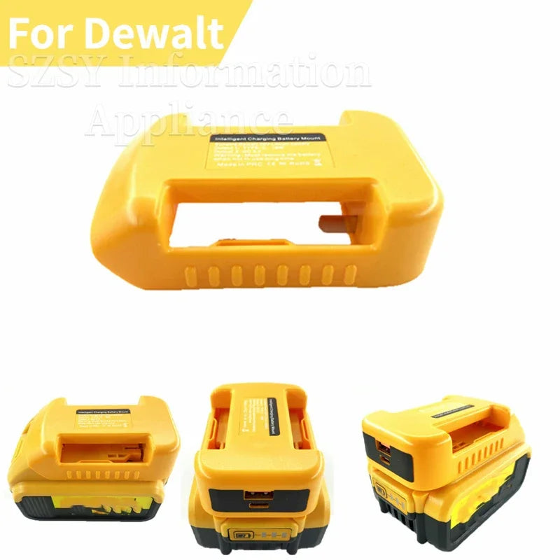 For Dewalt 18V 20V Li-ion Battery With USB Type-C Fast Charger USB Converter Rack Portable Battery Holder Power Bank Belt Buckle