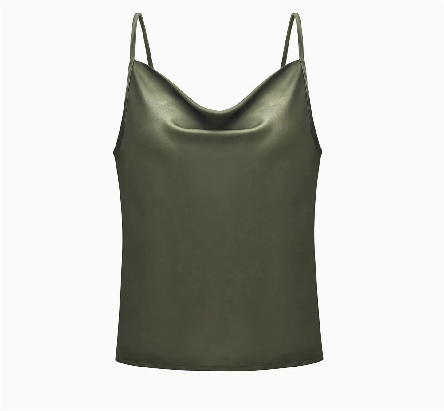 Summer Sexy Satin Strap Vest Top Sleeveless Inner Wear Base Tank Top Backless Splice Straight Cut Regular Length Women's Vest