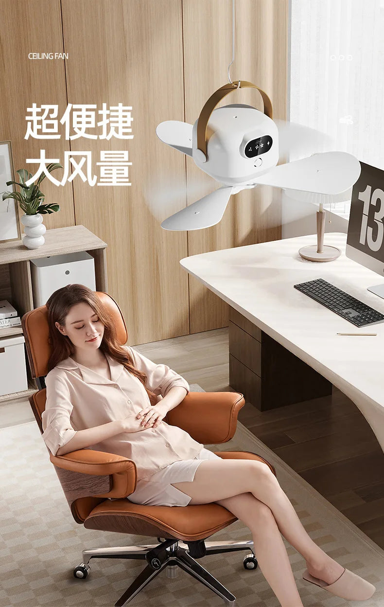 Outdoor Fan Small Ceiling Dormitory Night Light Remote Control Electric Fan Home