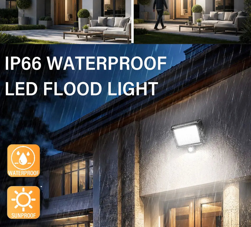 LED Motion Sensor PIR 220V Flood Light White Outdoor Wall Light 10W 20W 30W 50W 100W IP66 Street Light Outdoor Garden Lamp