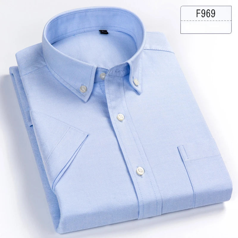 New in shirt hight qulity100%cotton summer short sleeve shirts for men slim fit shirt thin plaid houndstooth soft office clothes