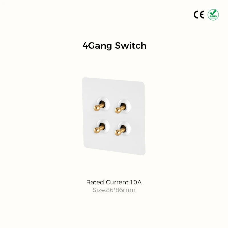 Avoir White Sockets And Switches Retro Switch Button 220V Light Switch Dimmer Toggle Switches 220V Stainless Home Improvements