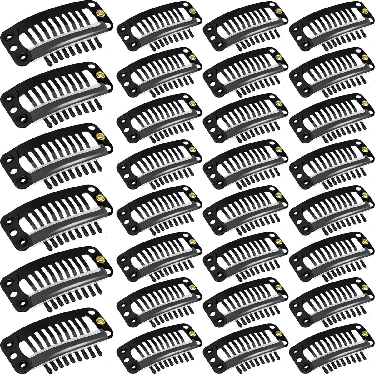 10-100Pcs 9-teeth Beige/Brown/Black Hair Extension Clips Hair Extension Wigs Snap Clips Comb Small Snap Wig Accessories Clips