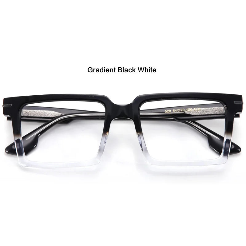 Large Size Acetate Men Eyeglasses Frame Rectangle Myopia Optical Prescription Glasse Trending Stijlen Italy Retro Luxury Eyewear