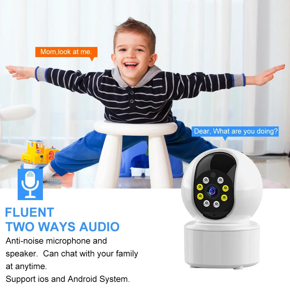 8MP Smart Home Surveillance WiFi Camera PTZ Ai Auto Tracking Baby Monitor Camera Indoor Night Vision Security IP Wireless Camera