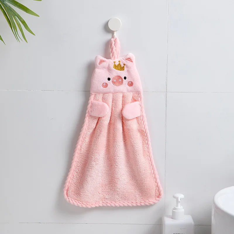 Baby Kids Children Hand Towel Cute Cartoon Water Absorbent Dry Towel Kitchen Bathroom Washroom Household Wipe Clean Hands Towel