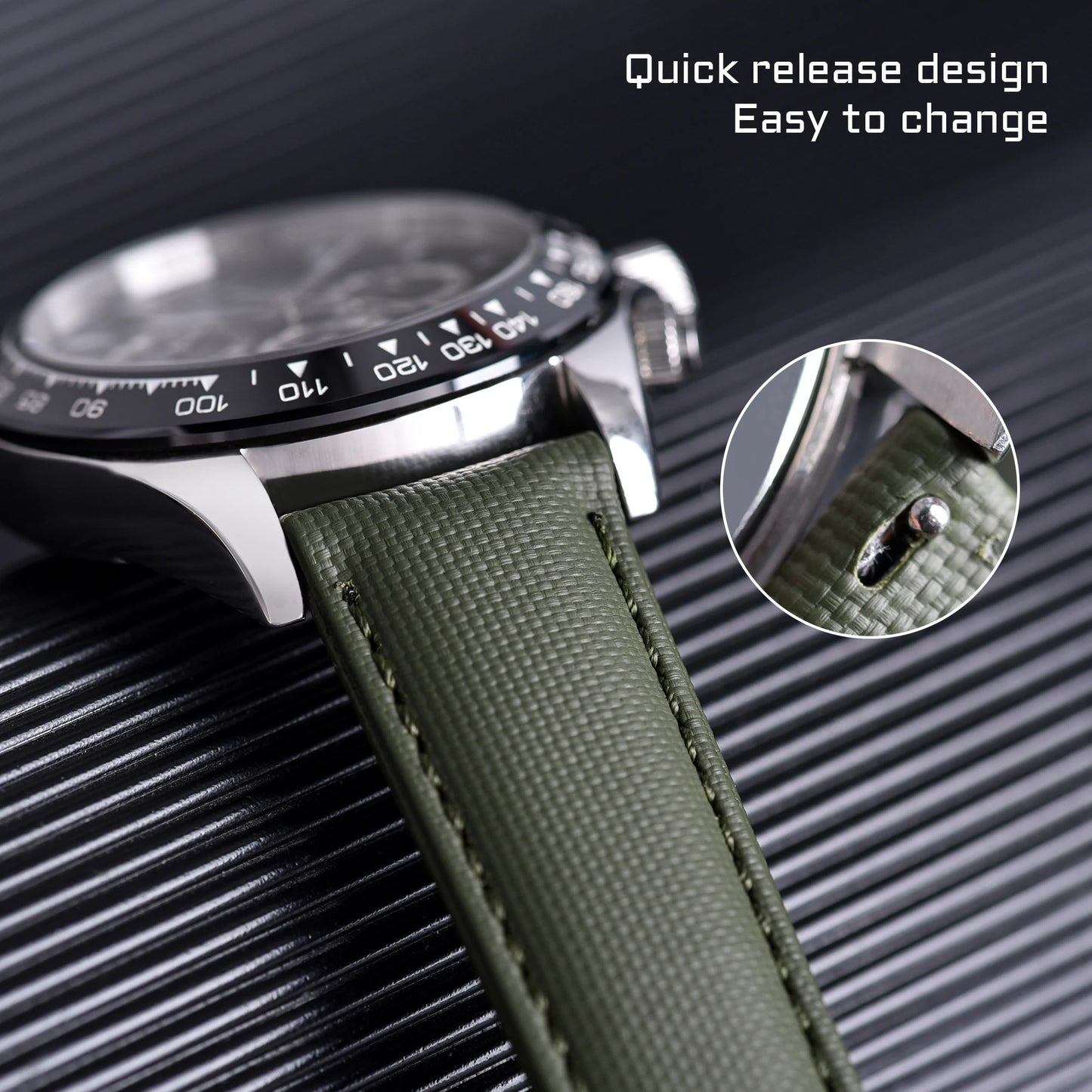 New D-elugs Waterproof Sailcloth Watch Strap 20mm 22mm Fabric Nylon Leather Watch Band For Omega/Seiko Belt Quick Release Strap