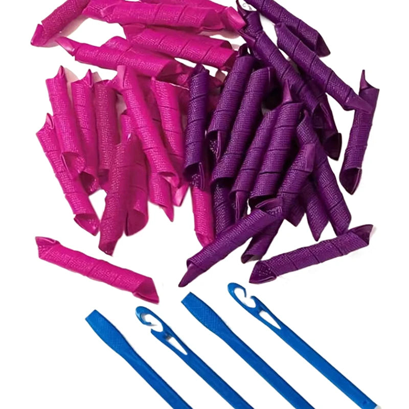 Heatless Hair Curlers Set Create Bouncy Spiral Curls Without Heat Damage Safe Easy To Use Hooks For Effortless Styling Kit