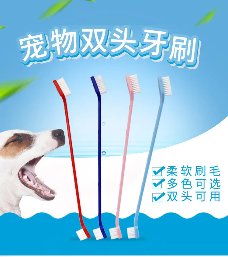 Pet Toothbrush Set Dog Cat Oral Care Kit Pet Toothpaste Cleaning Supplies for Dogs Cats Dental Hygiene Grooming