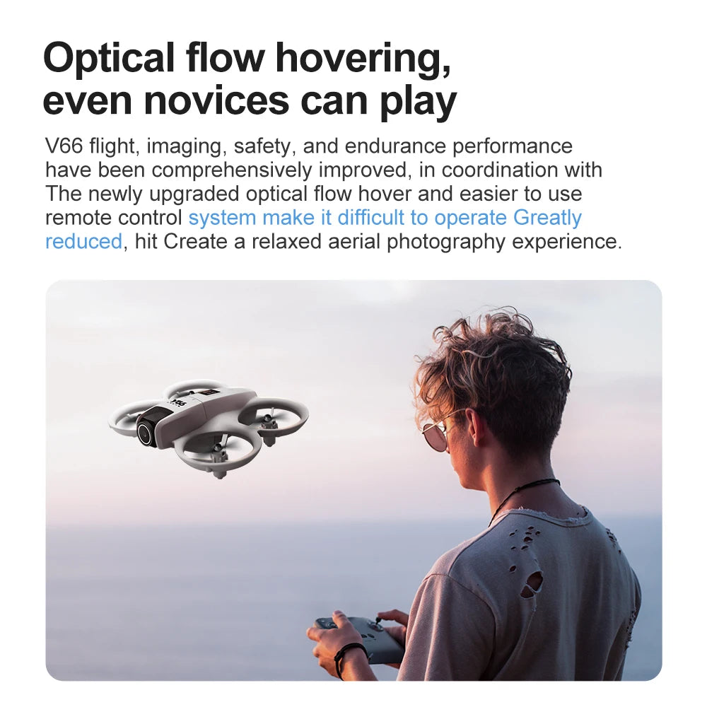 NEW Original V66 MINI Drone 4K Professional HD Aerial Photography Obstacle Avoidance FPV Dron HD Dual Camera RC Quadcopter Toys