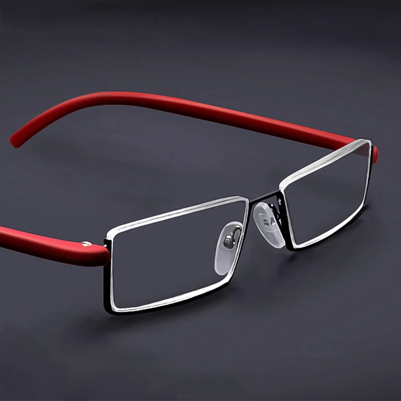 Metal Anti-Blue Light Reading Glasses Men Half Frame Prescription Eyeglasses Male Reading Glasses