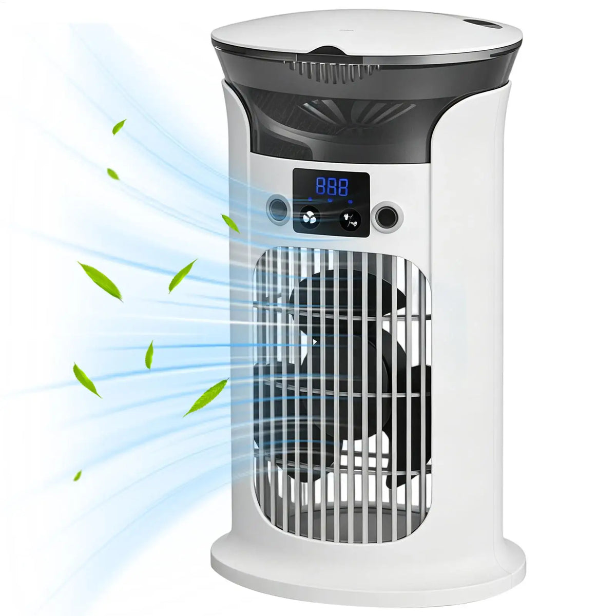 Bedroom Fans Adjustable Portable with Light Personal Tower Fans Standing Desk Fan for Home Living Room Indoor Bedside Office