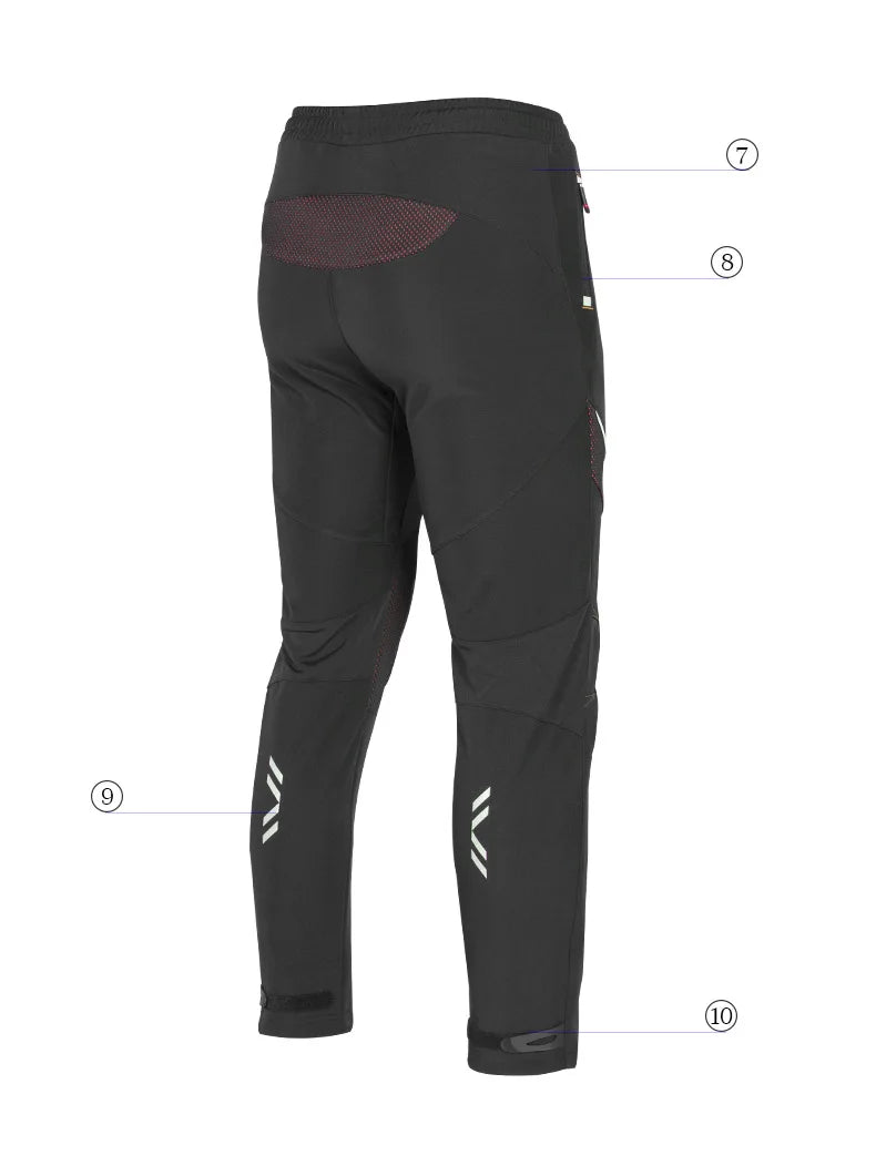 ROCKBROS Winter Cycling Pants Men Fleece Sport Reflective Trousers Keep Warm Thermal Bicycle Bike Mtb Pants Running Clothings