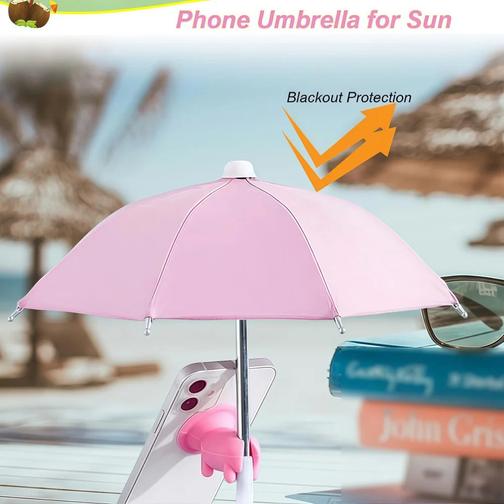 1Set Phone Umbrella Suction Cup Stand for Sun Shad, Outdoor Anti-Glare Cell Cute Sunshade Holder, Car Navigation Shade Visor