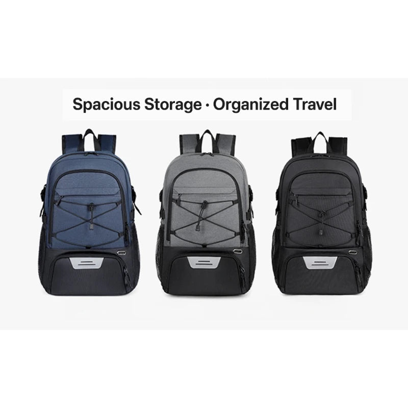 15.6" Laptop Reflective Strip Gym Bag for Men Women 35L Sports Basketball Backpack with Shoe Compartment