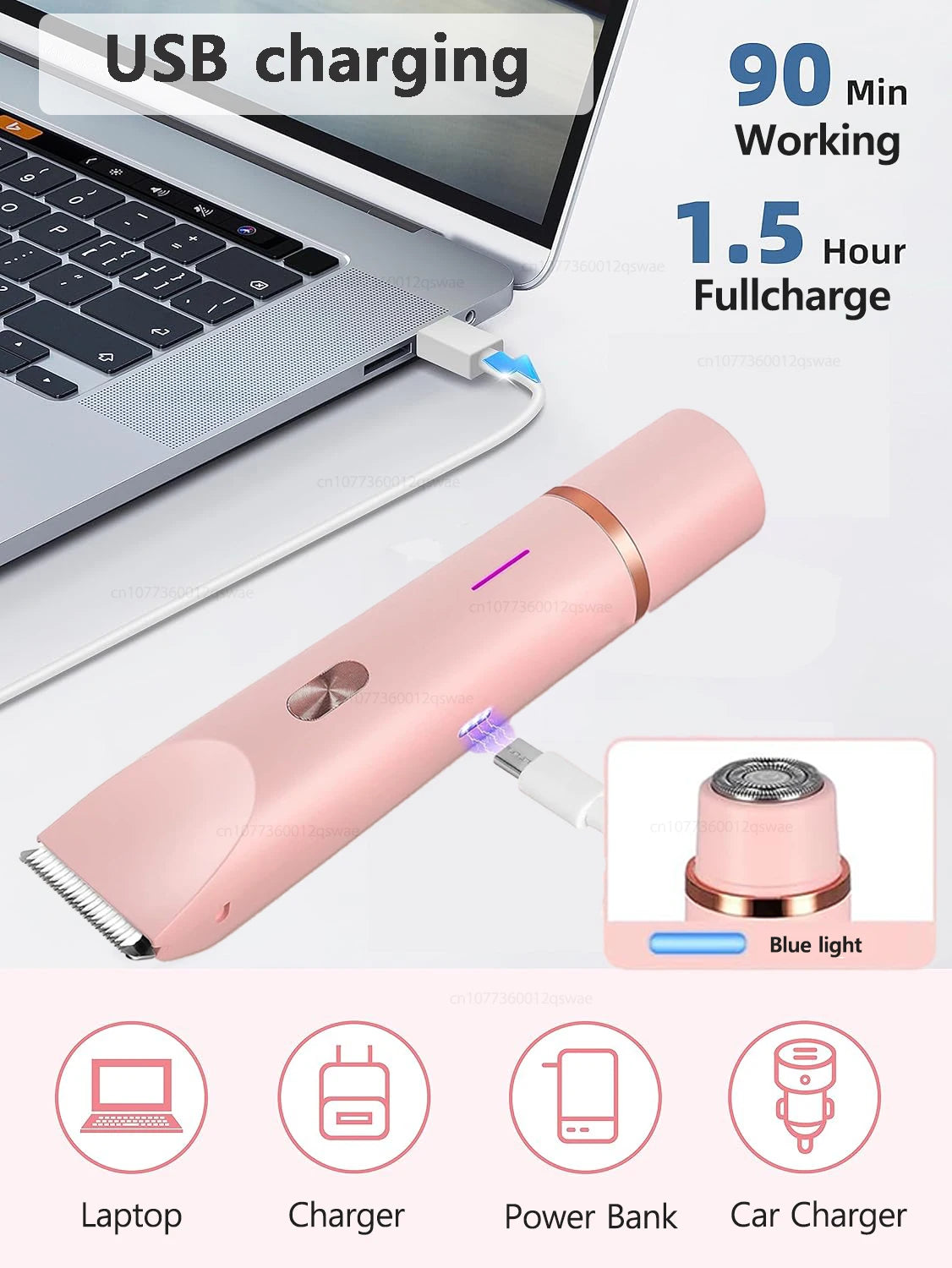 Electric Shaver for Woman Bikini Trimmer for Women Dual Head Electric Razor Waterproof Painless Bikini Shaver Pubic Hair Trimmer