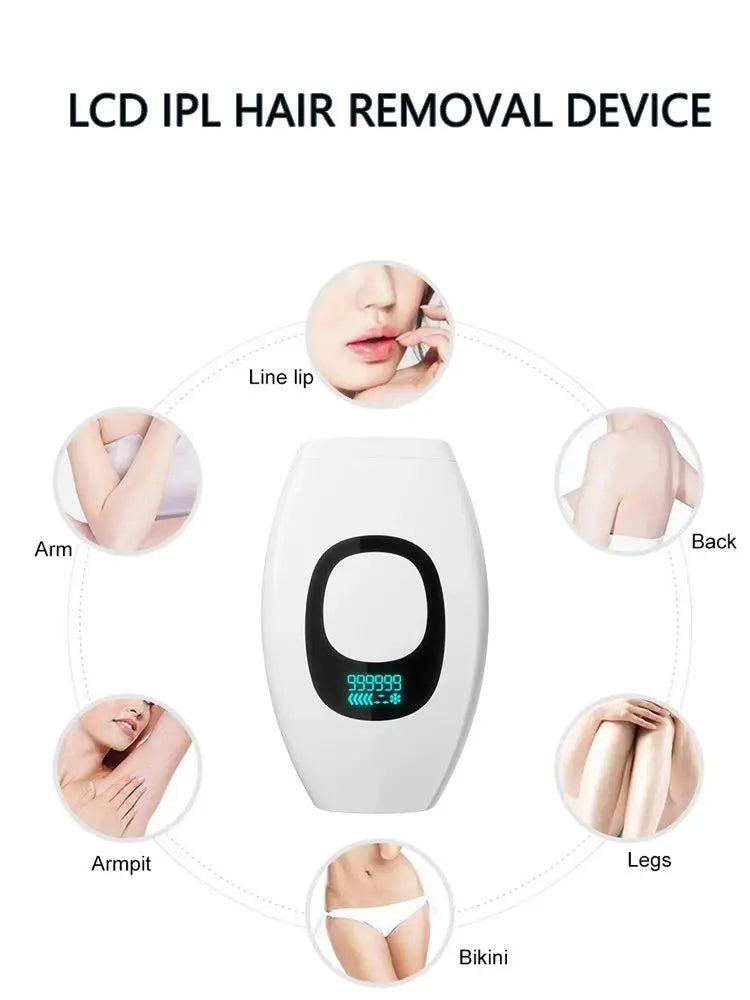 IPL Hair Removal Device 990,000 Flashes – Permanent & Painless | Face, Body & Bikini | 5 Levels | Home Use