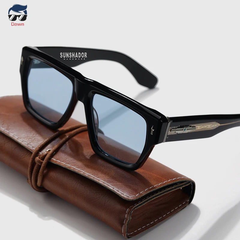 Pure Handmade Top Quality Fashion Square Acetate Luxury Sunglasses Men Women Personalized Designer Outdoor UV400  Sunglasses