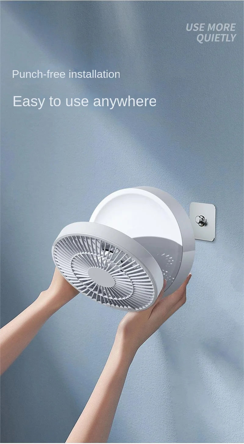 2023 New Fan With Remote Control Portable Wall-hanging Rechargeable Usb Electric Folding Fan Nightlight Air Cooler Household