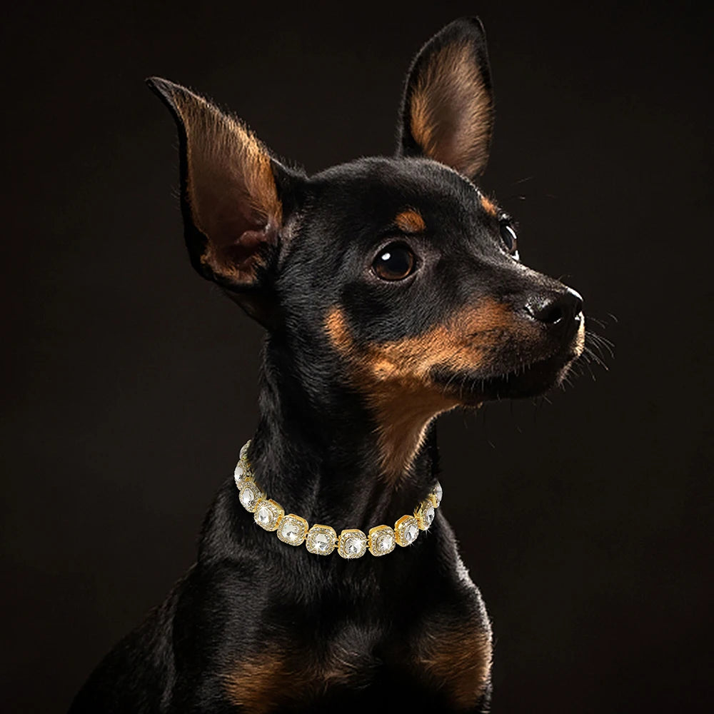 Luxury Pet Necklace Cat Dog Collar With Diamond Bling Jewelry Metal Crystal Rhinestone Dogs Cats Chihuahua Collars Supplies