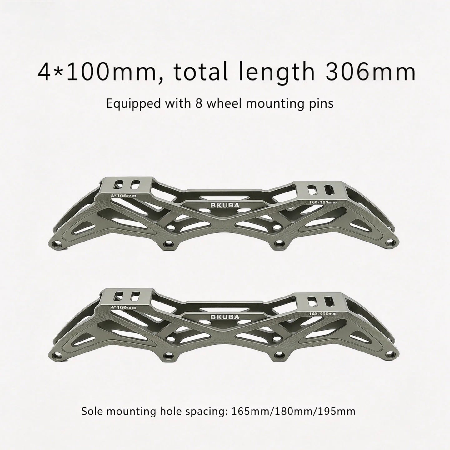 BKuba 4x90/100/110mm Speed Skate Frame, Aircraft Grade Aluminum CNC Machined Inline Skate Bracket
