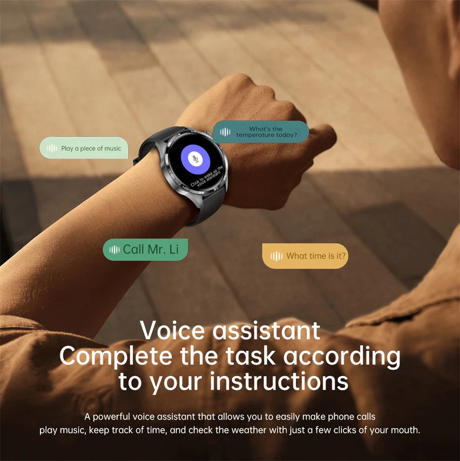 2025 New Mens Smart Watch 360 * 360 Bluetooth Call Smartwatch AMOLED Screen GPS Smart Watches NFC Waterproof Smart Watch for Men
