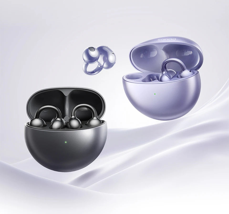 Sanag S6S Free Clip Open Ear Earphone Ear Clip 3D Stereo Sound Bluetooth 5.3 36H Playtime OWS Sport Headphones IPX4 Waterproof