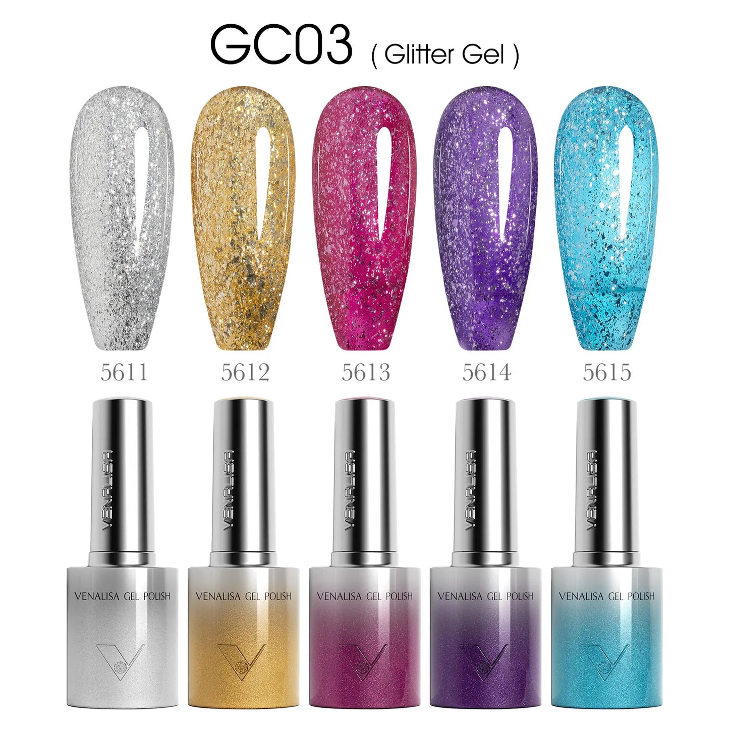 VENALISA TPO/HEMA FREE Gel Nail Polish Set 5 Colors 10ml Glitter Cat Eye UV LED Soak Off Gel Varnish Manicure Nail Art Kit DIY