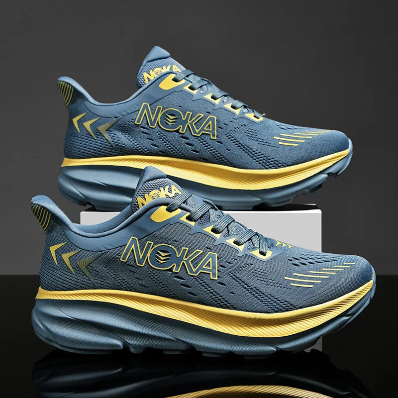 Men's Running Shoes Jogging Breathable Mesh Cushioning Non-Slip Outdoor Shoes Couple Trainer Race Sneakers