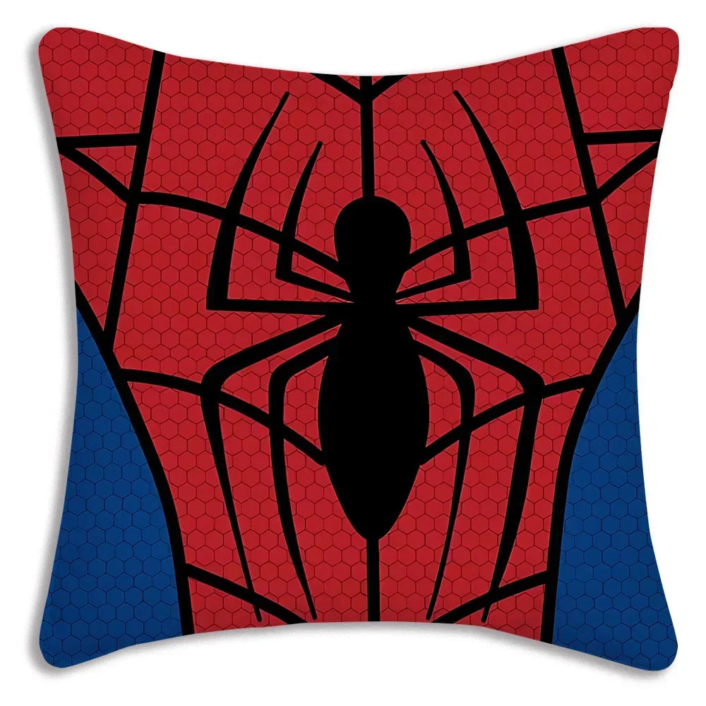 Black White Cool Pillow Covers Sofa Decorative Home HOT Marvels Spiders Man Double-sided Printing Short Plush Cute Cushion Cover