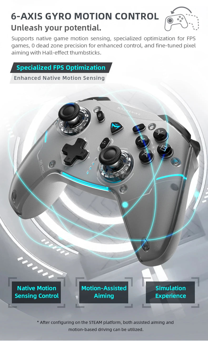 MACHENIKE G5Pro Max SE Gaming Controller Charging Dock Optional Hall Effect Joysticks Triggers RGB Light Wireless Gamepad