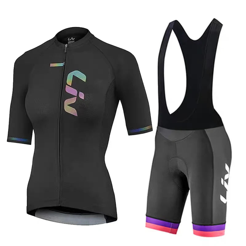 LIV Women's cycling clothes summer road cycling jerseys cycling bibs breathable quick drying clothes cycling shirts