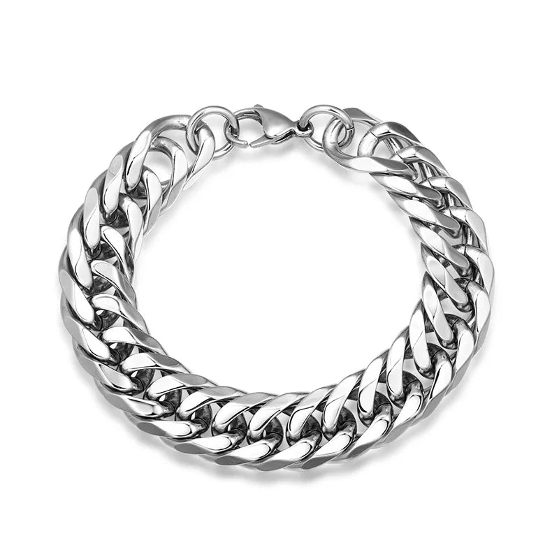 9/11/13/16/19/21mm Heavy Polished Stainless Steel Necklace Men Curb Cuban Link Chain Necklace Or Bracelet Choker Jewelry 7-40"